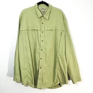 LL Bean Button Up Shirt Mens XXL Gingham Fishing Outdoors Long Sleeve Camp